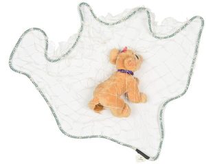 throw net demonstration with stuffed cat trapped beneath net, tranquilizer gun, non-lethal gun